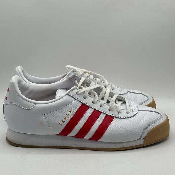 ADIDAS Samoa Sneakers White Red Gum Sz US 10 - Picture 2 of 7